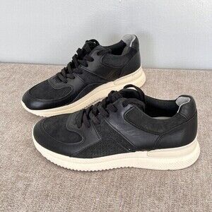 O by Everlane Womens Trainer Sneakers Black‎ 9 Leather Lace Up Low Top